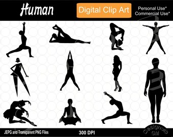 Human silhouettes // people silhouettes // silhouette clip art // Commercial // Personal Use // Instant Download