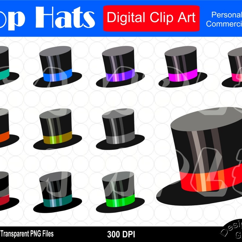 Top Hat Clipart - Etsy