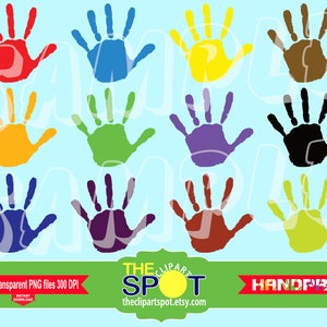 Hand Print Clipart set, handprints, commercial use, vector graphics, Digital Scrapbooking - cs013