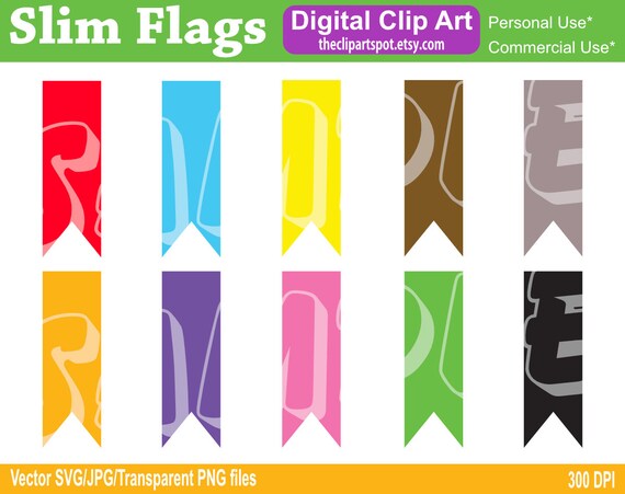 Download Free Slim Flags Clipart Set Flags Bunting Svg Cut Files Vector Etsy SVG Cut Files