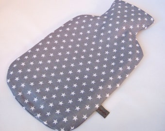 Hot-Water Bottle "Stars", cover incl. 2 liter hot-water bottle made of rubber