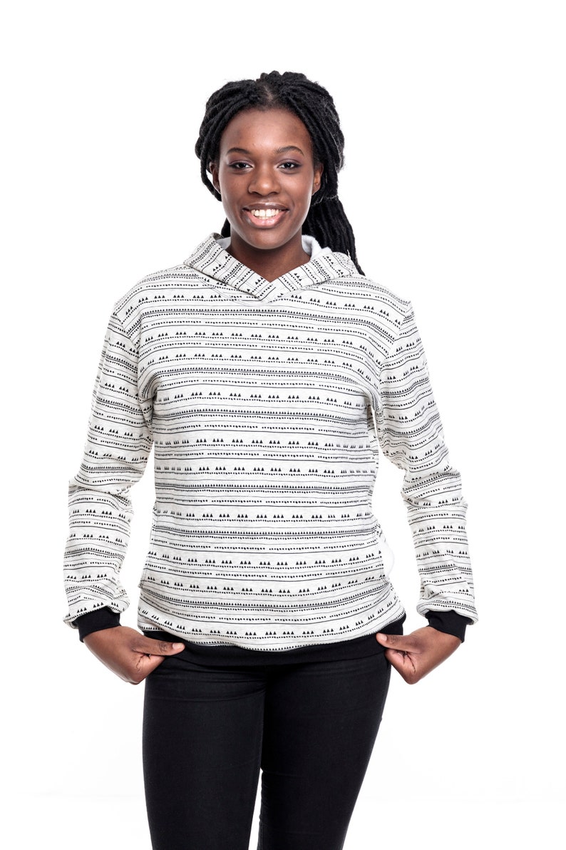 Sweatie / Sweatshirt Ethno blanc crème tissu Etsy France