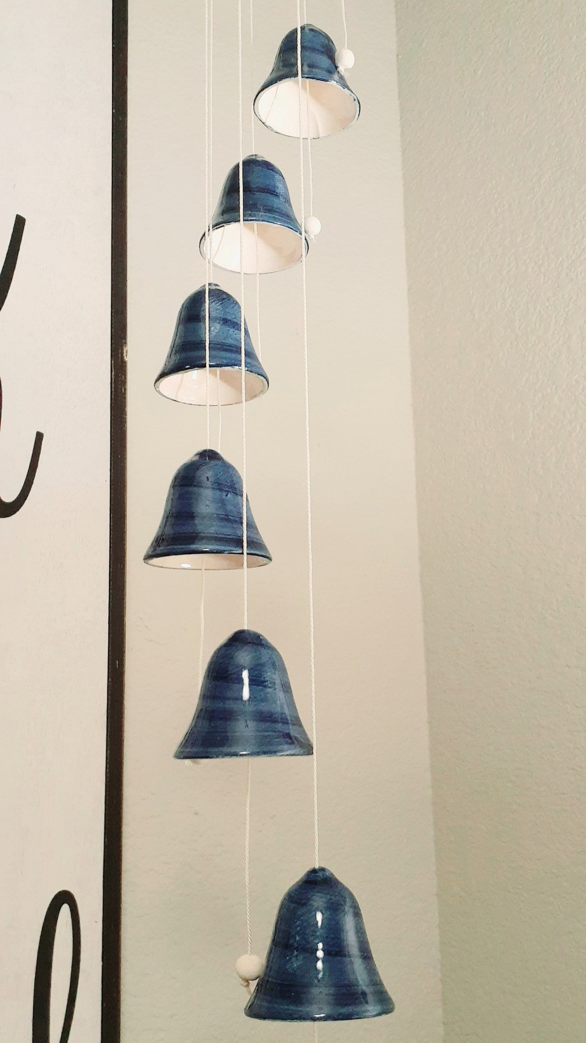 Ceramic Wind Chime Ceramic Bell Wind Chime Blue Bells Outdoor Etsy