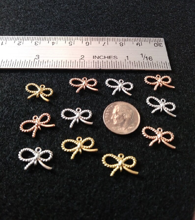 Bow shaped Jewelry supplies bows charms spacers vintage jewelry hand made jewelry accessories dyi craft jewelry supplies jewelry findings