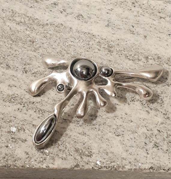 Sterling brooch signed Sterling pin vintage Sterli