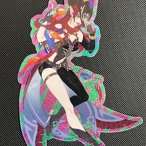 Chasca Acrylic Glitter Genshin Sticker