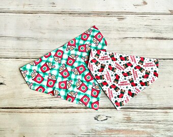 Christmas Dog Bandana | Peppermint Latte Dog Bandana | Christmas Gift Bandana | Pet Gift | Cottagecore Gift |Gotcha Day Gift | Dog Gift