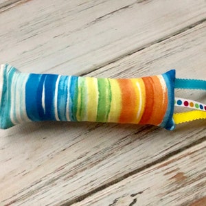 Cat Toy | Cat Kicker Toy | Rainbow Striped Cat Kicker Toy | Bright Colored Cat Kicker Toy