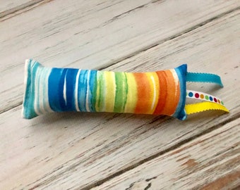 Cat Toy | Cat Kicker Toy | Rainbow Striped Cat Kicker Toy | Bright Colored Cat Kicker Toy