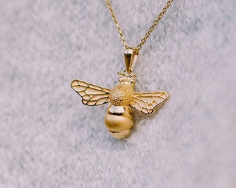 Sterling Silver & Yellow Gold Vermeil Bumble Bee Necklace
