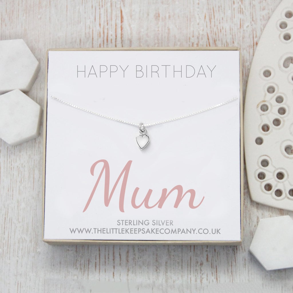 Sterling Silver Quote Necklace - 'Happy Birthday Mum'