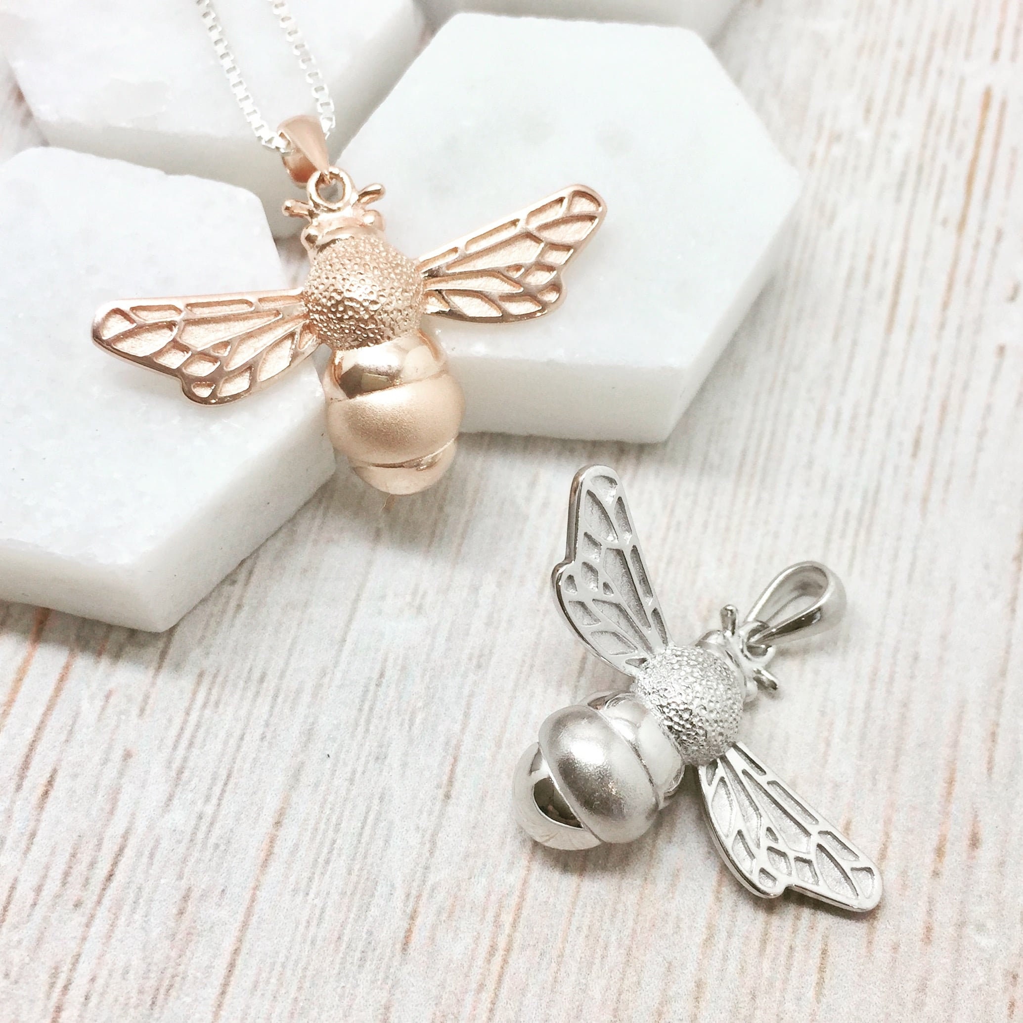 Sterling Silver Bumble Bee Necklace Etsy UK