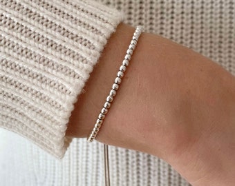 Bracelet boule en argent sterling à curseur