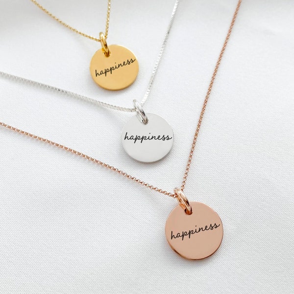 Create Your Own – Engraved Happiness Affirmation Necklace