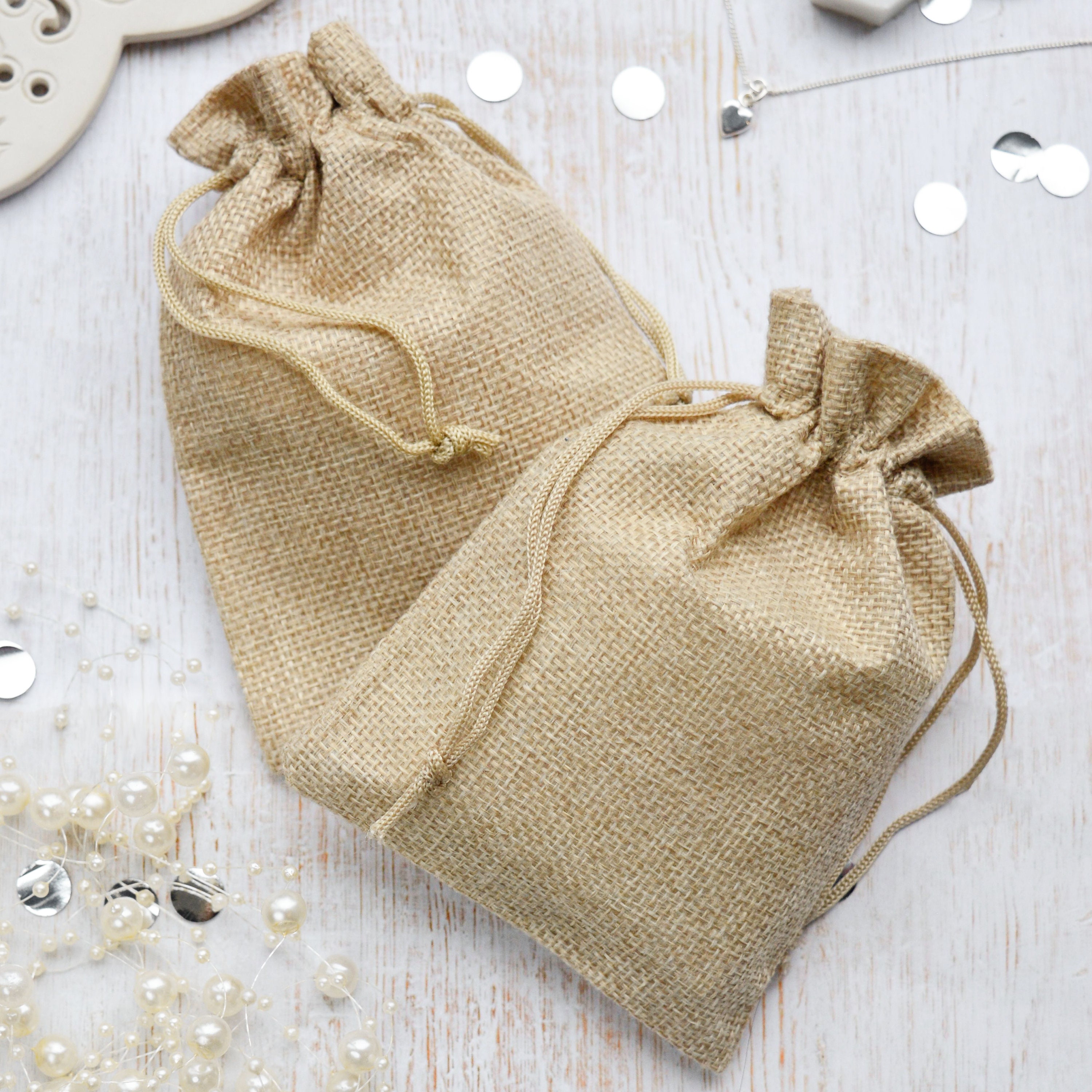 mini hessian gift bags
