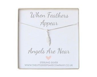 When Feathers Appear Necklace - Mini Silver Feather
