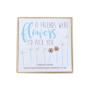 Pendientes con cita de plata vermeil rosa – If Friends Were Flowers Id Pick You