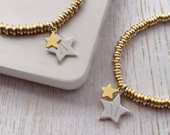 Bransoletka suwakowa Sweetie ze srebra próby 925 i żółtego złota Vermeil – Duo Star Charms