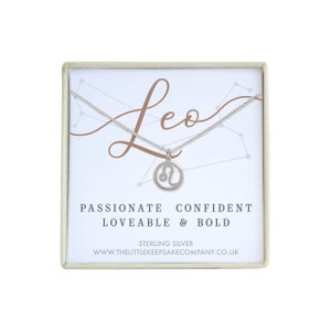 Sterling Silver Zodiac Charm Necklace - Leo