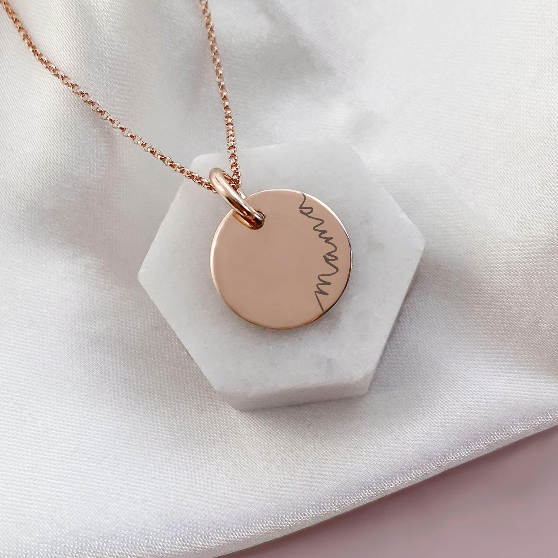 Rose Gold Vermeil mama Disc Necklace Etsy