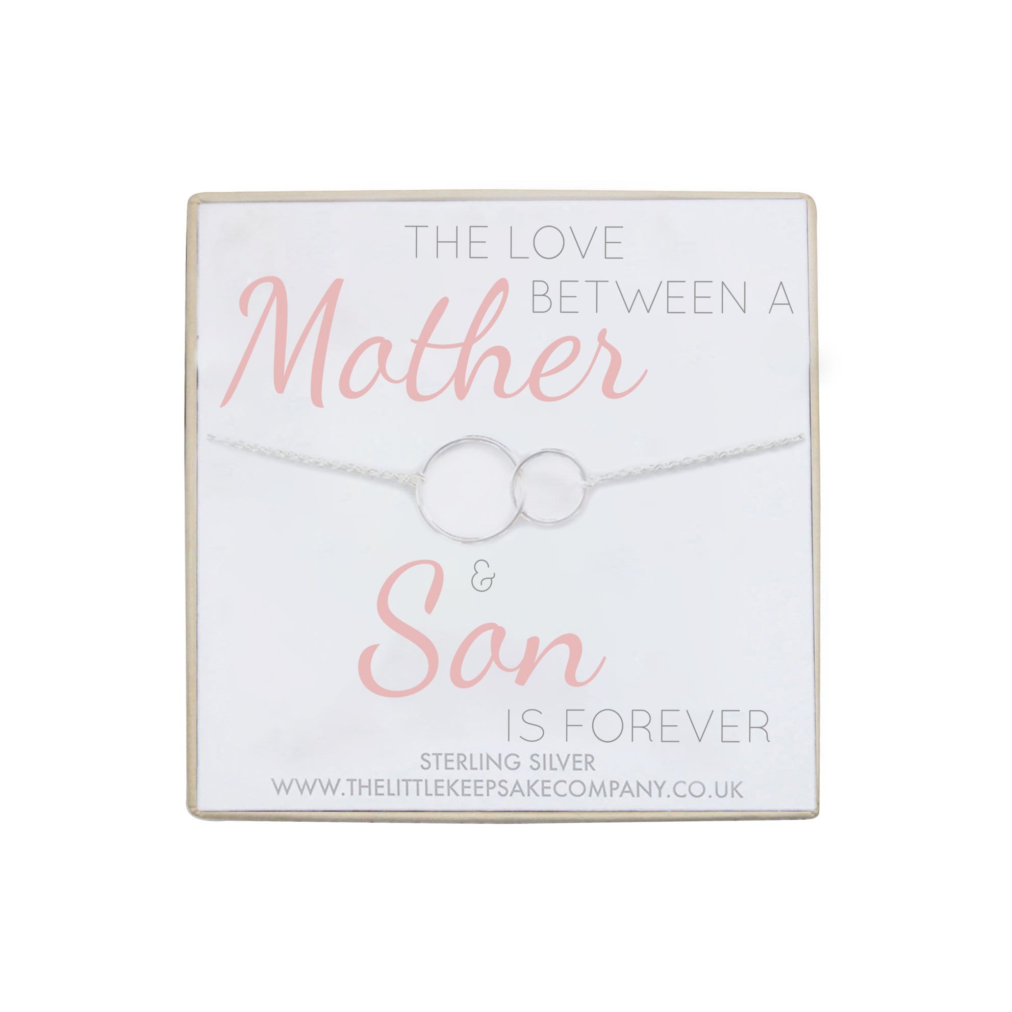 Sterling Silver Circle Link Quote Bracelet The Love Between A Mother  Son Is Forever