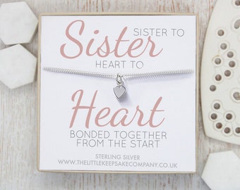 Sterling Silver Quote Bracelet - 'Sister To Sister, Heart To Heart'