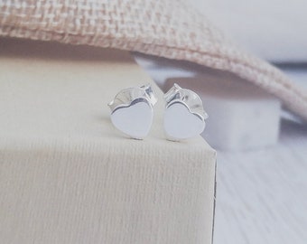 Orecchini cuore d'argento per le donne - Argento sterling 925, borchie stella, regalo di anniversario, gioielli delicati di Natale, regalo di San Valentino celeste - Italia
