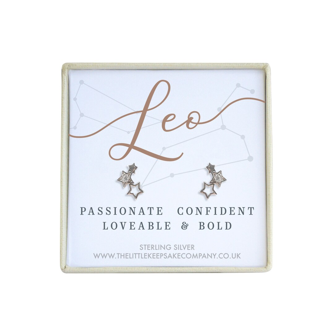 VIKI LYNN Zodiac Constellation Earrings - 925 Sterling Silver CZ Horoscope Studs For Women