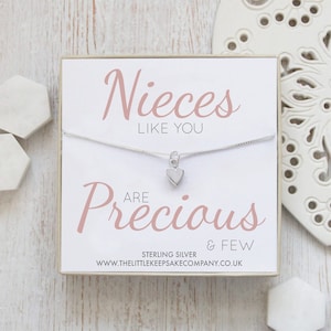 Sterling Silver Quote Necklace - 'Nieces Like You Are Precious & Few'