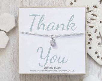 Sterling Silver Quote Bracelet – ‘Thank You’