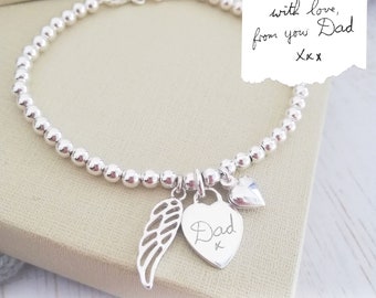 Sterling Silver Handwriting Memorial Clasp Bracelet