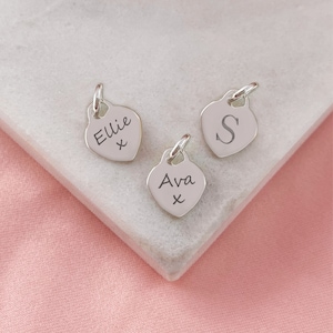 Sterling Silver Engraved Dainty Heart Charm