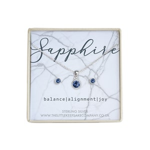 Sterling Silver Birthstone Gift Set - Sapphire