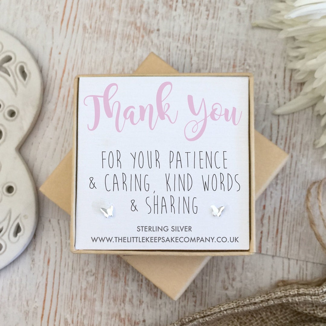 Sterling Silver Quote Earrings 'thank You for Your Etsy UK