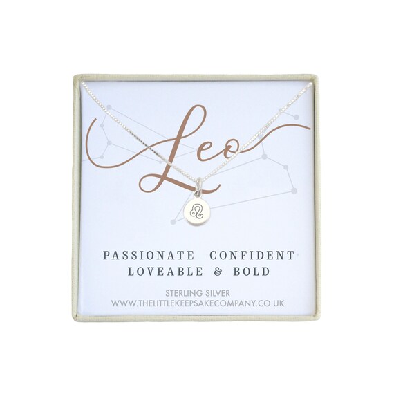 Sterling Silver Engraved Zodiac Necklace Leo