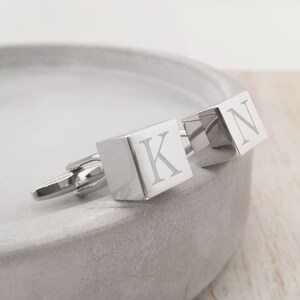 Stainless Steel Engraved Cubed Cufflinks