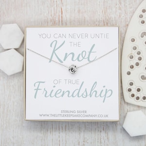 Handgemachte Sterling Silber Halskette - 'You can never untie the Knot of true Friendship'