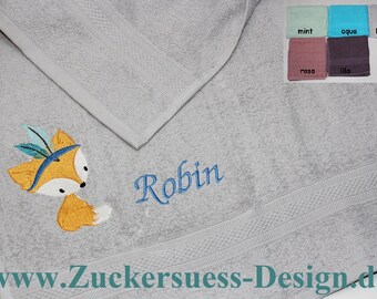 Towel with embroidery