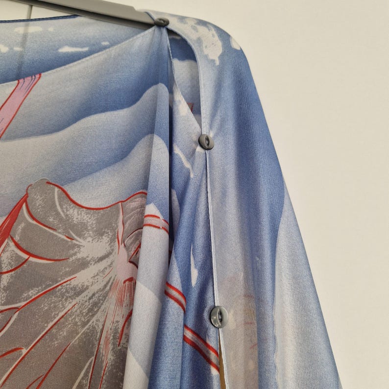 Sapphire Waves Button Down Kaftan Tunic