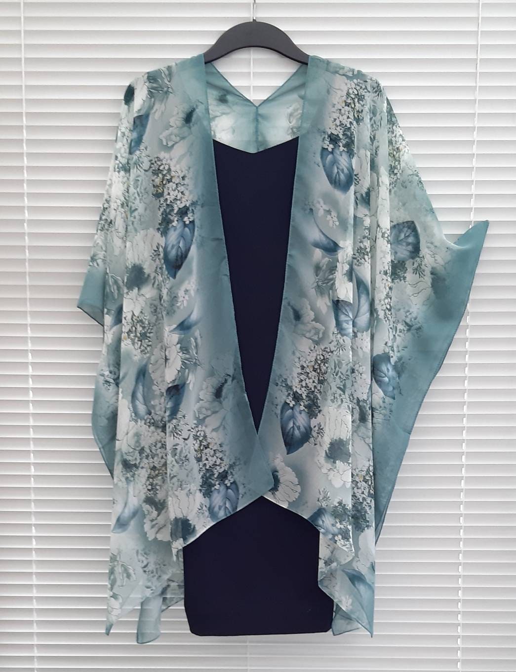 Earth Green Floral Kimono Jacket Kaftan 