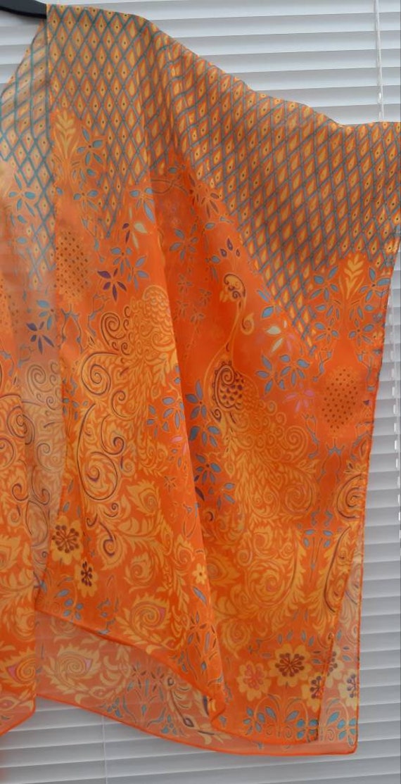 Orange kimono cardigan clearance