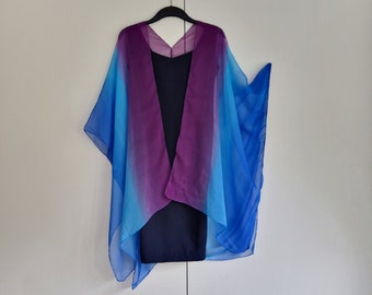 Ombre púrpura azul Kimono Cardigan, Kaftan Caftan, Overdress, tamaño libre, chaqueta Kimono