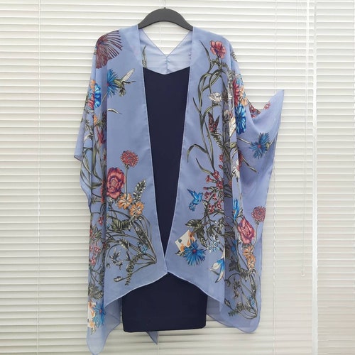 navy floral kimono cardigan