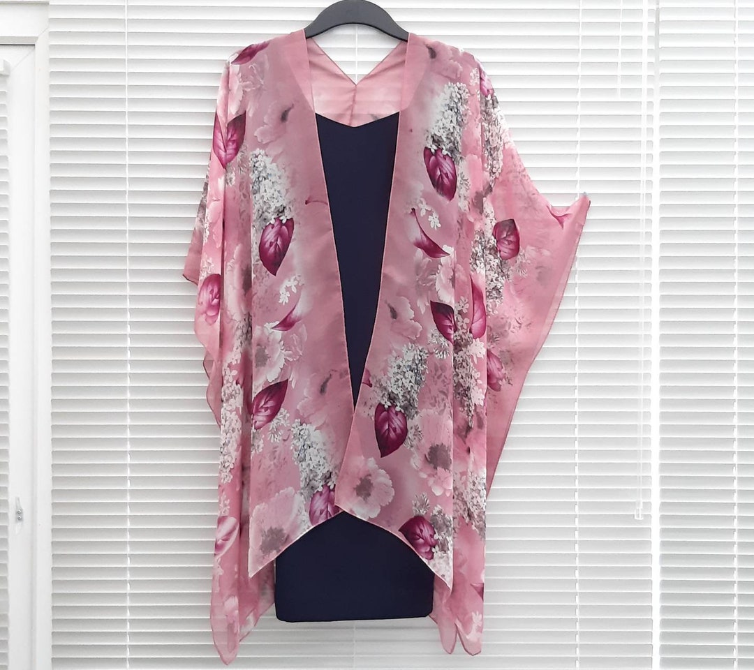 Rose Pink Floral Kimono Jacket Kaftan Caftan Duster Jacket - Etsy UK