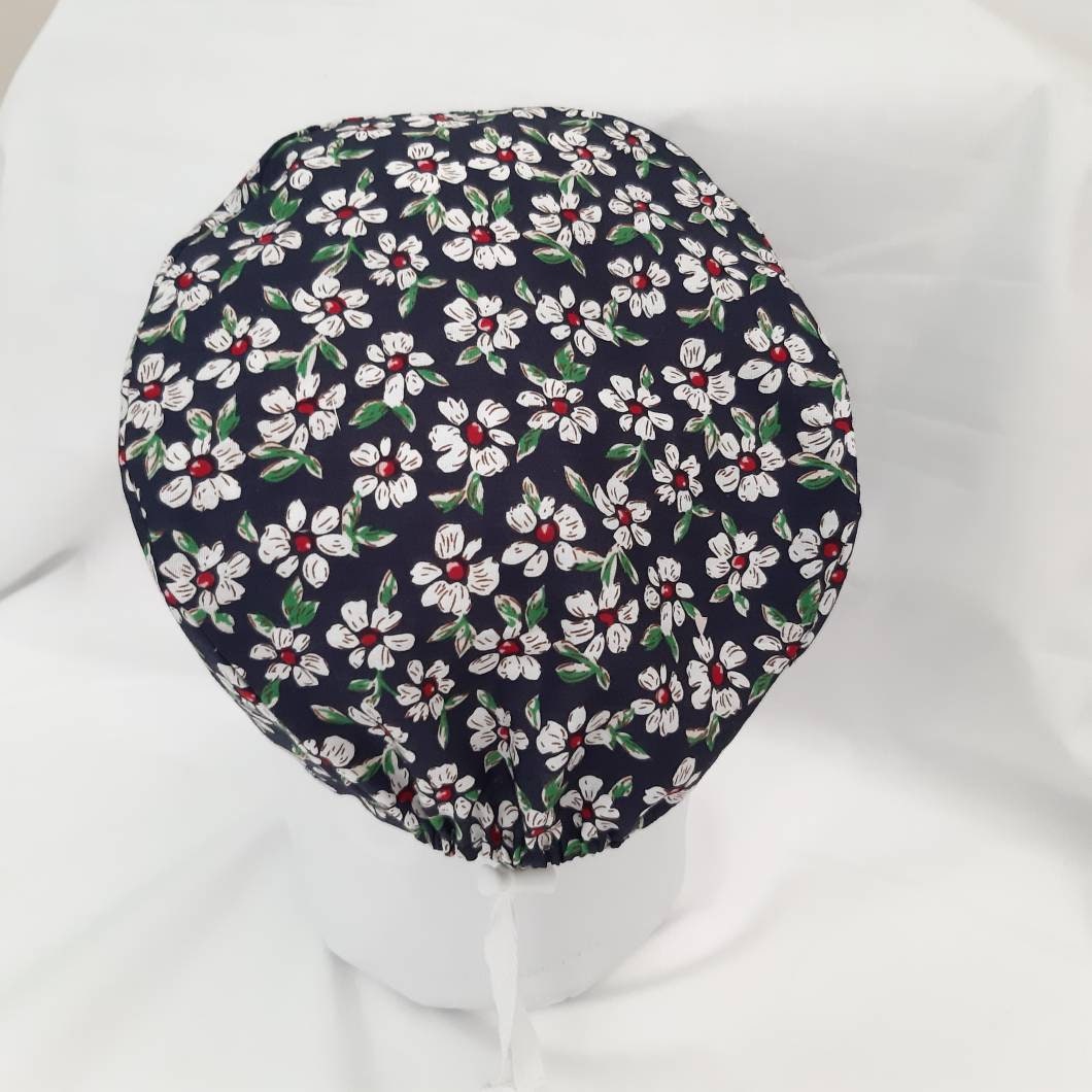 Scrub Cap Flower Daisy Navy Blue Hat Surgical Cap With Toggle - Etsy UK
