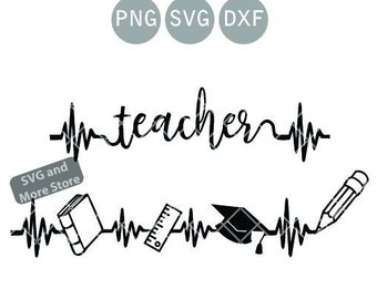Download Free Teacher Heartbeat Etsy SVG Cut Files