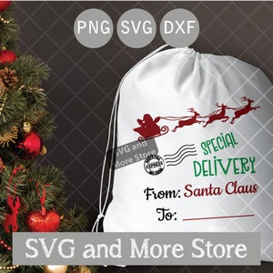 Download Santa S Sack Svg Christmas Delivery Silhouette Cameo Etsy