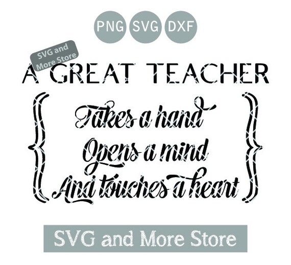 Download A Great Teacher Svg Teacher S Sign In Svg Yakes A Hand Etsy