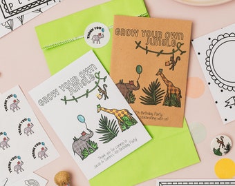 10 Jungle Party Seed Packet Favours