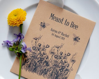 10 Meant To Bee Personalised Seed Packet Favours